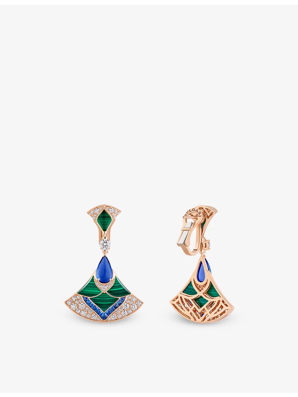 Bulgari Divas Dream earrings rose gold diamonds sapphire (British brand)