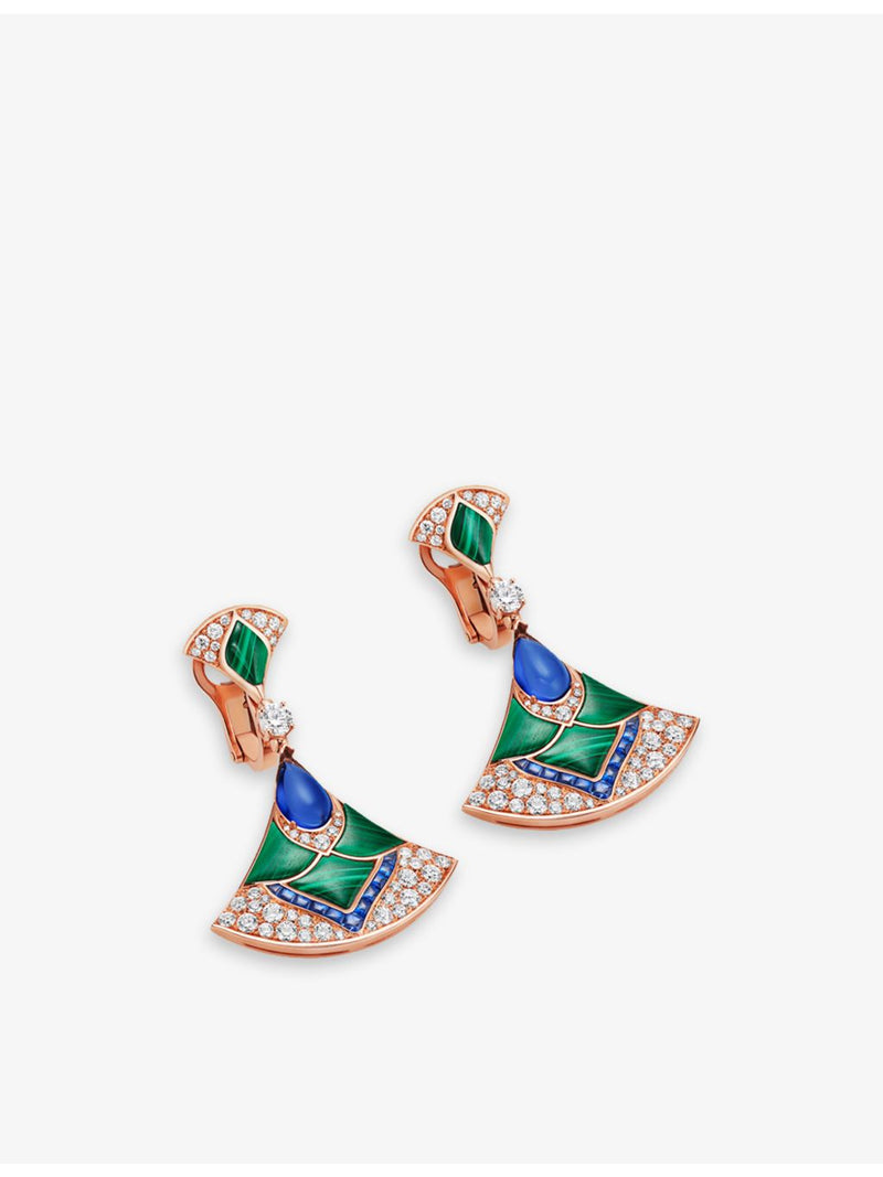 Bulgari Divas Dream earrings rose gold diamonds sapphire (British brand)