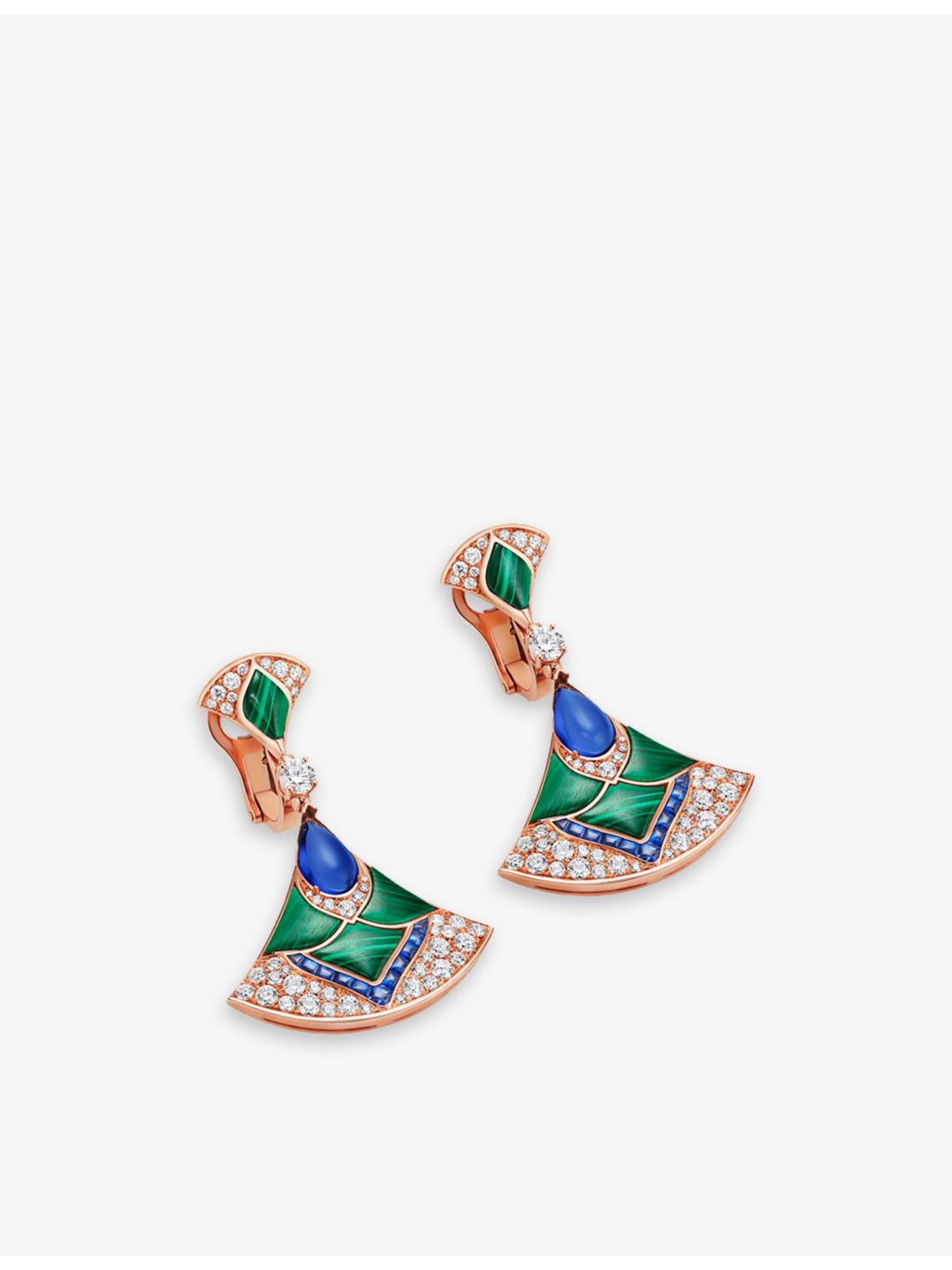 Bulgari Divas Dream earrings rose gold diamonds sapphire (British brand)