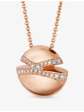 Bvlgari 18ct rose gold diamond pendant necklace 0.55ct (British brand)