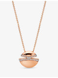 Bvlgari 18ct rose gold diamond pendant necklace 0.55ct (British brand)