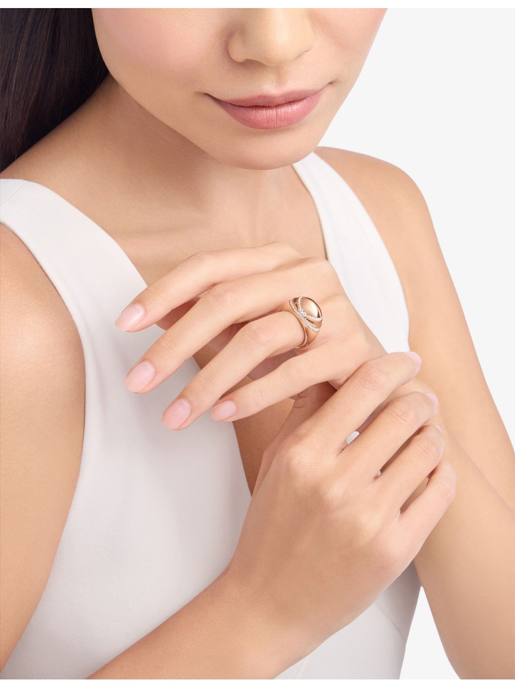 Bvlgari diamond ring 18ct rose gold 0.59ct, UK version