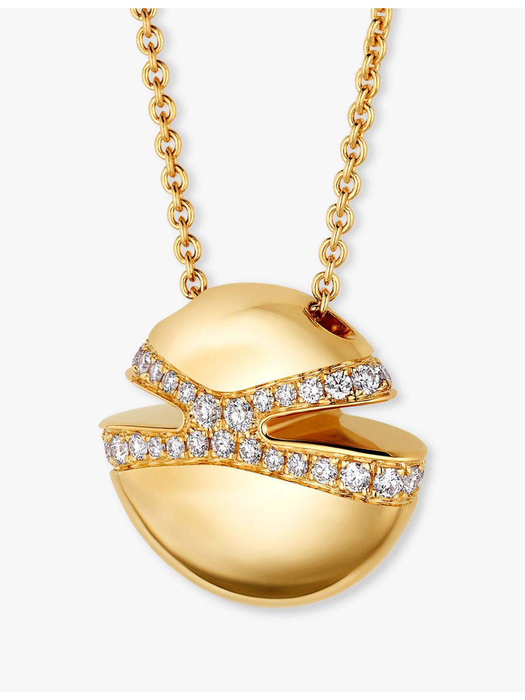 Bvlgari pavé diamond pendant necklace in 18ct yellow gold (British brand)