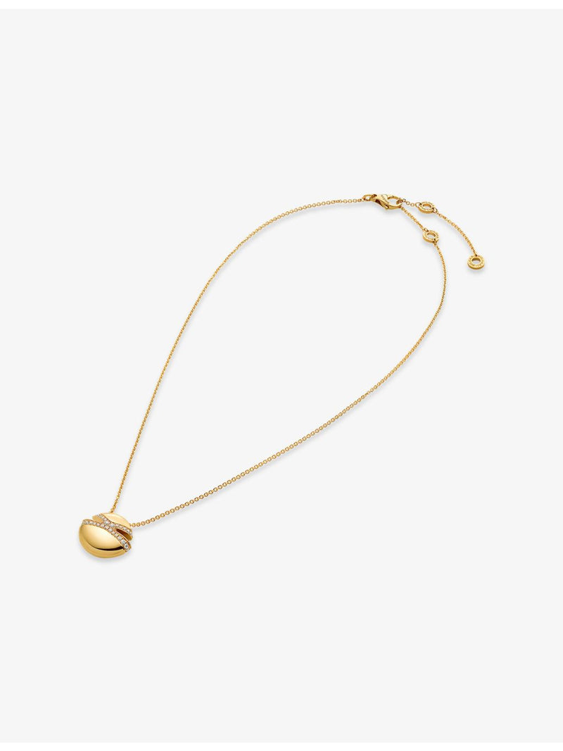 Bvlgari pavé diamond pendant necklace in 18ct yellow gold (British brand)