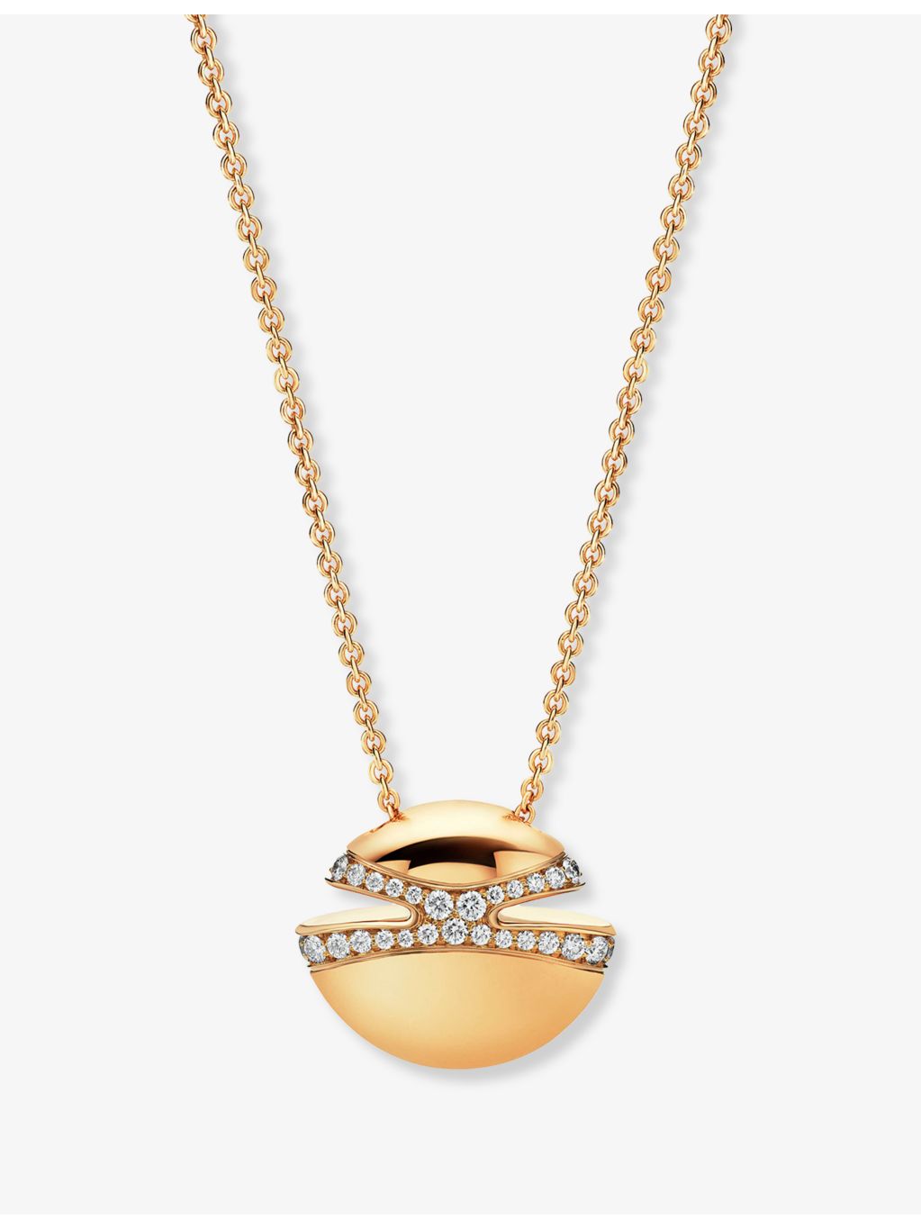 Bvlgari pavé diamond pendant necklace in 18ct yellow gold (British brand)