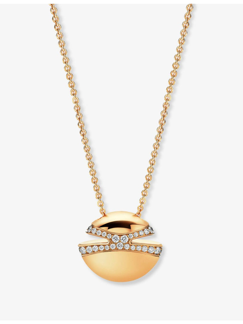 Bvlgari pavé diamond pendant necklace in 18ct yellow gold (British brand)