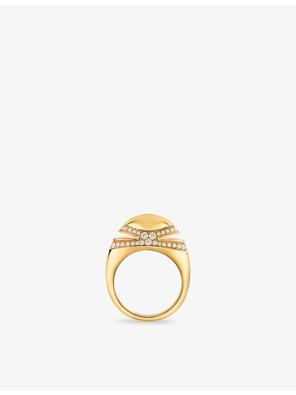 Bvlgari 0.59ct pavé diamond ring 18ct yellow gold - British product