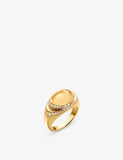 Bvlgari Cabochon 18ct Yellow Gold 0.59ct Demi Pavé Diamond Ring