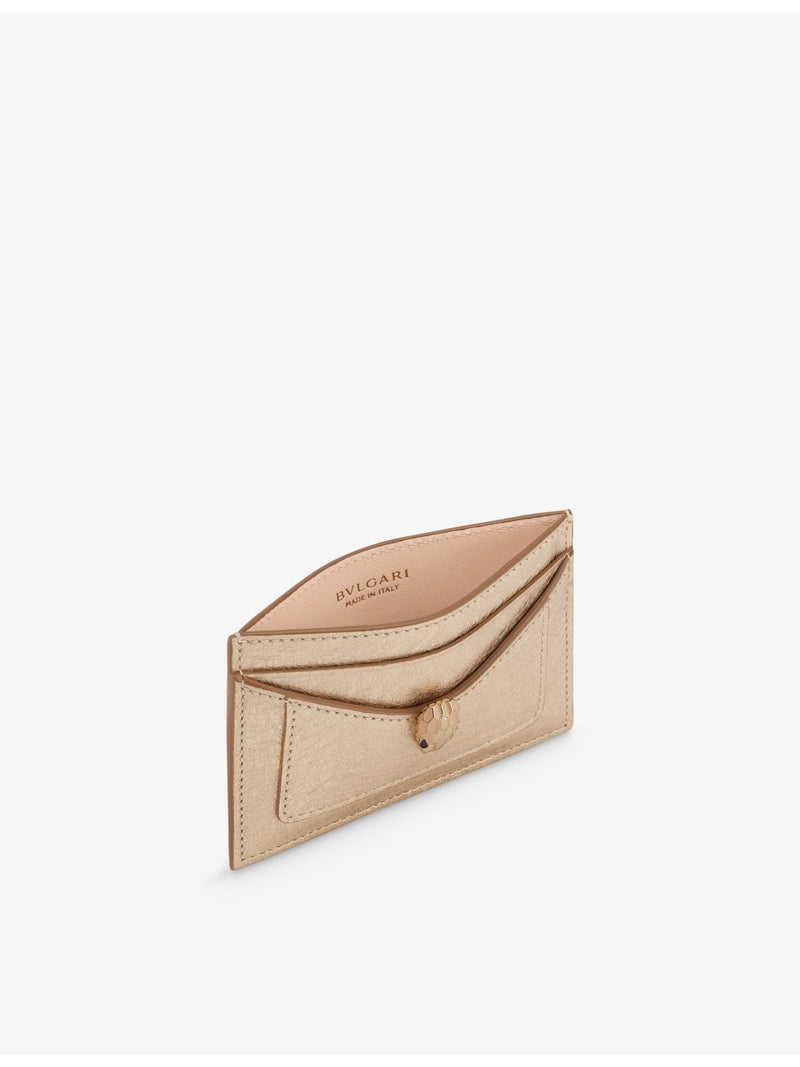 Bvlgari Serpenti Forever metallic leather card holder, imported from the UK
