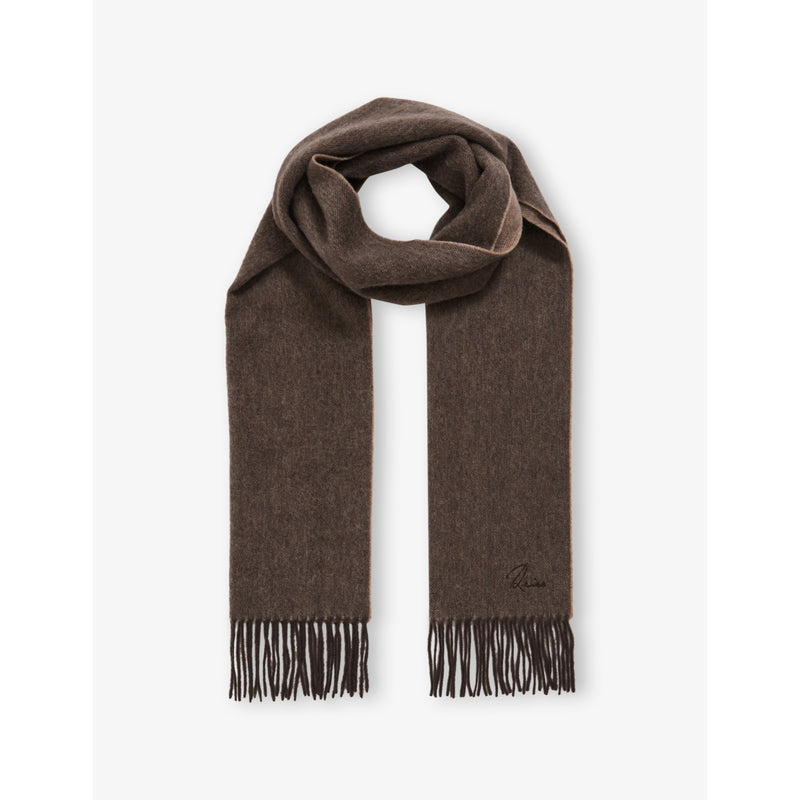 Picton Wool and Cashmere Scarf - CHARCOAL