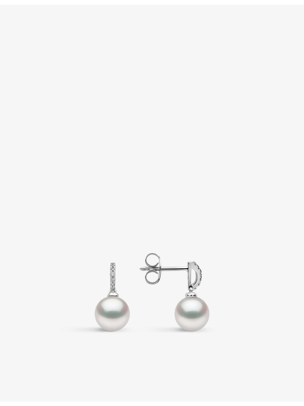 Yoko London pearl and diamond earrings in 18ct white gold (British brand)