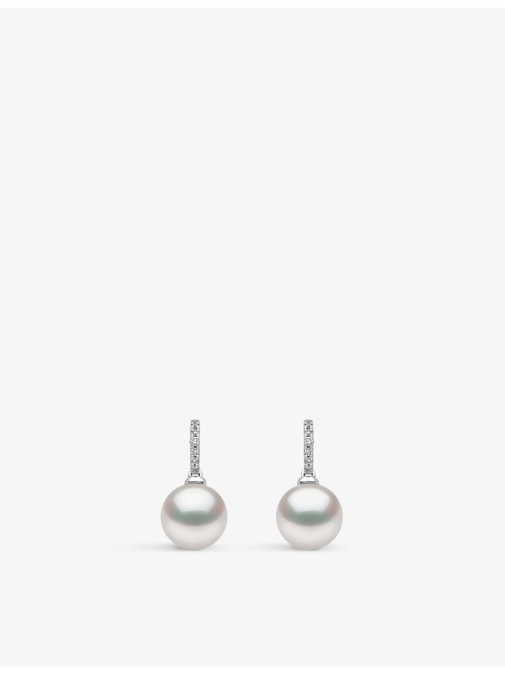 Yoko London pearl and diamond earrings in 18ct white gold (British brand)