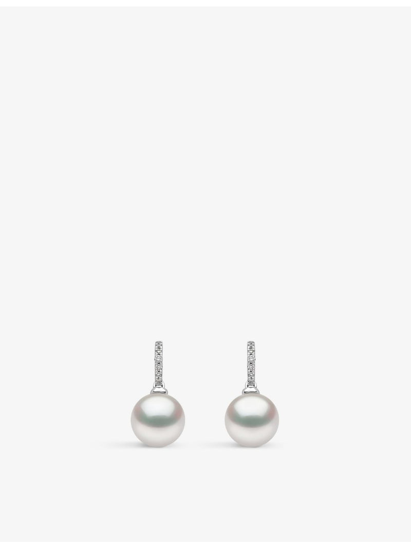 Yoko London pearl and diamond earrings in 18ct white gold (British brand)