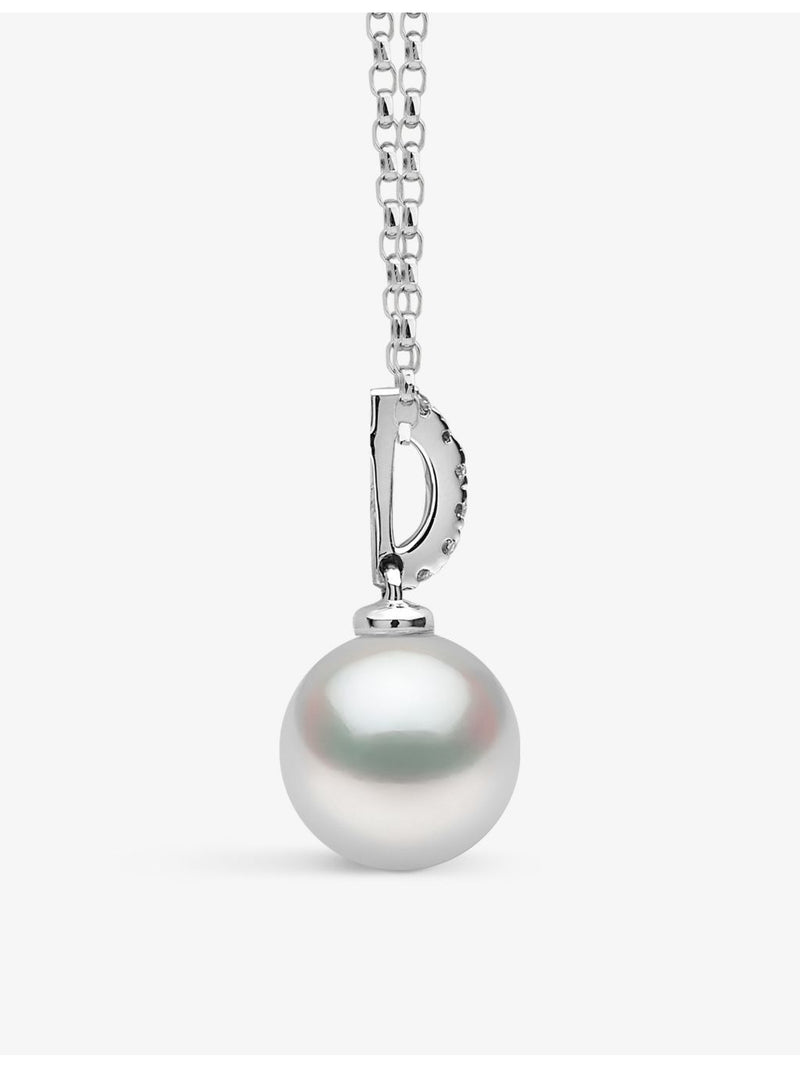 Yoko London 18ct white-gold freshwater pearl diamond necklace (British brand)