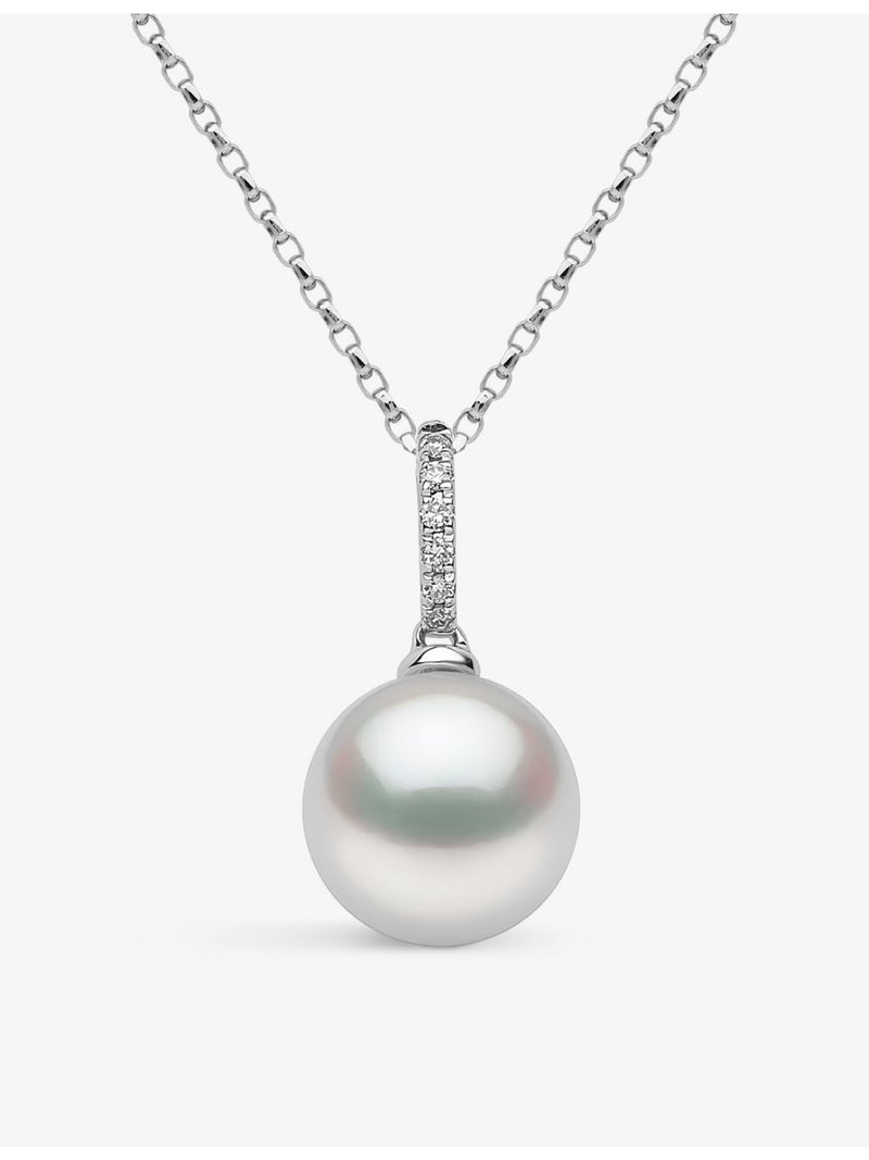Yoko London 18ct white-gold freshwater pearl diamond necklace (British brand)