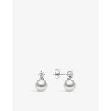 Yoko London Akoya pearl and diamond earrings 18ct white gold (British brand)