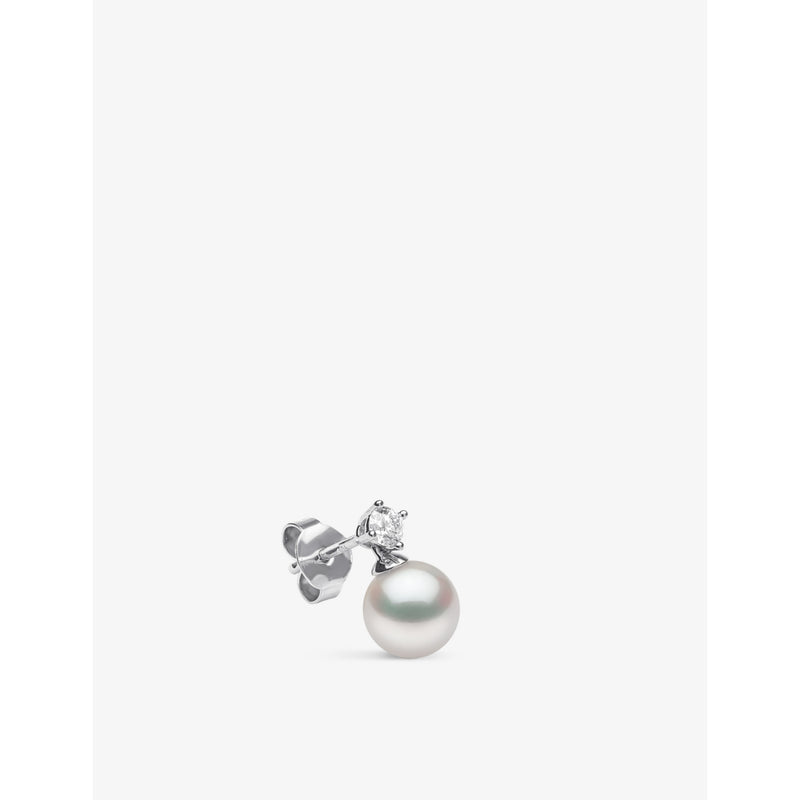 Yoko London Akoya pearl and diamond earrings 18ct white gold (British brand)