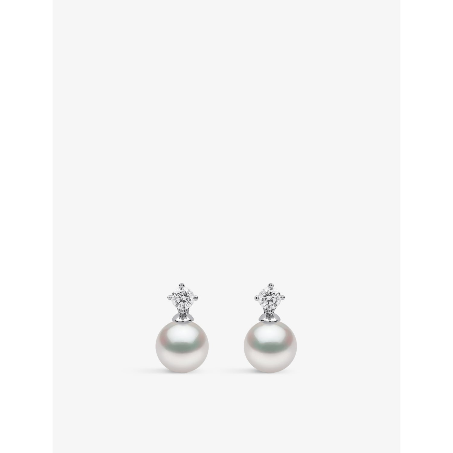 Yoko London Akoya pearl and diamond earrings 18ct white gold (British brand)