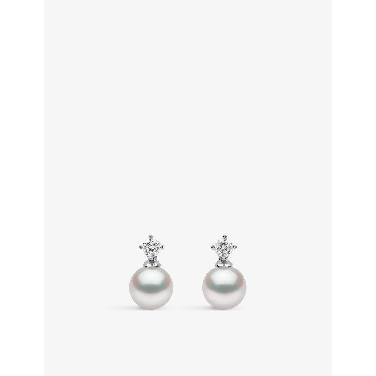 Yoko London Akoya pearl and diamond earrings 18ct white gold (British brand)