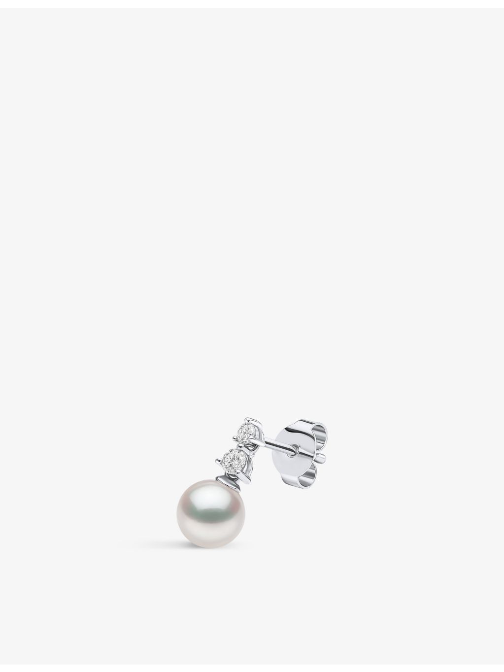Yoko London Akoya pearl diamond earrings, 18ct white gold (British brand)