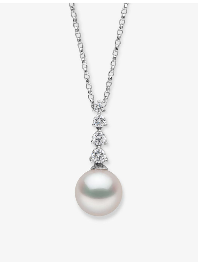 Yoko London Akoya pearl necklace with 0.22ct diamonds (British brand)