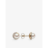 Yoko London diamond and pearl stud earrings in 18ct gold (British brand)