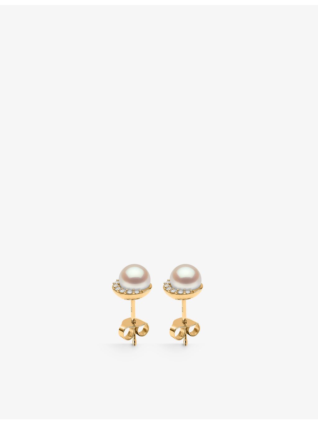 Yoko London diamond and pearl stud earrings in 18ct gold (British brand)