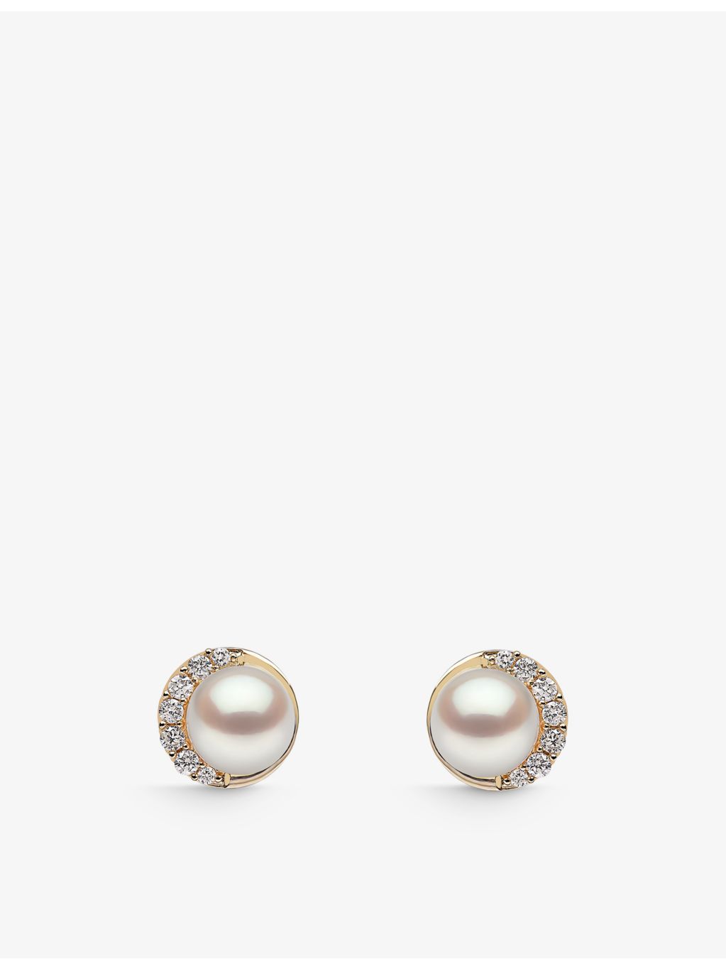 Yoko London diamond and pearl stud earrings in 18ct gold (British brand)