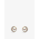 Yoko London diamond and pearl stud earrings in 18ct gold (British brand)