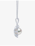 Yoko London 18ct white gold freshwater pearl diamond pendant - British product