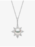 Yoko London 18ct white gold freshwater pearl diamond pendant - British product