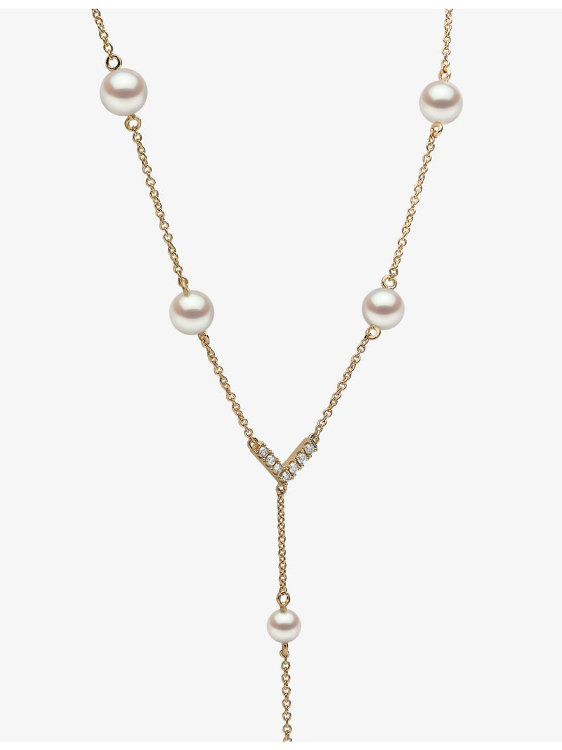 Yoko London freshwater pearl diamond necklace 18ct yellow gold, UK version