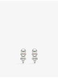 Yoko London 18ct white gold Akoya pearl diamond stud earrings, UK version