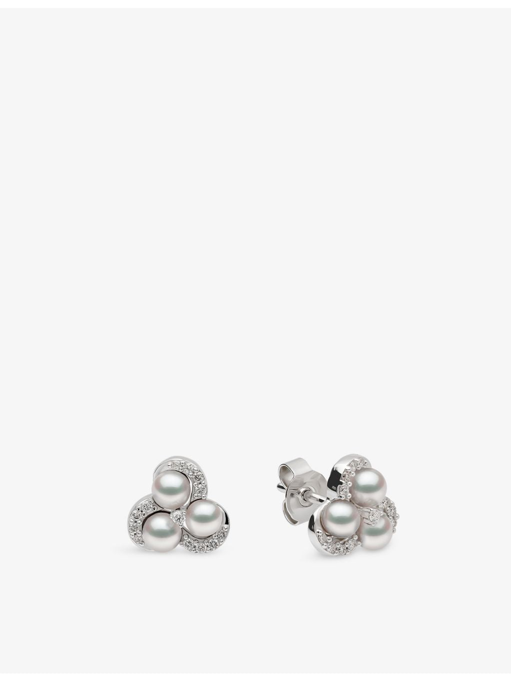 Yoko London Akoya pearl diamond earrings 0.13ct, imported from the UK