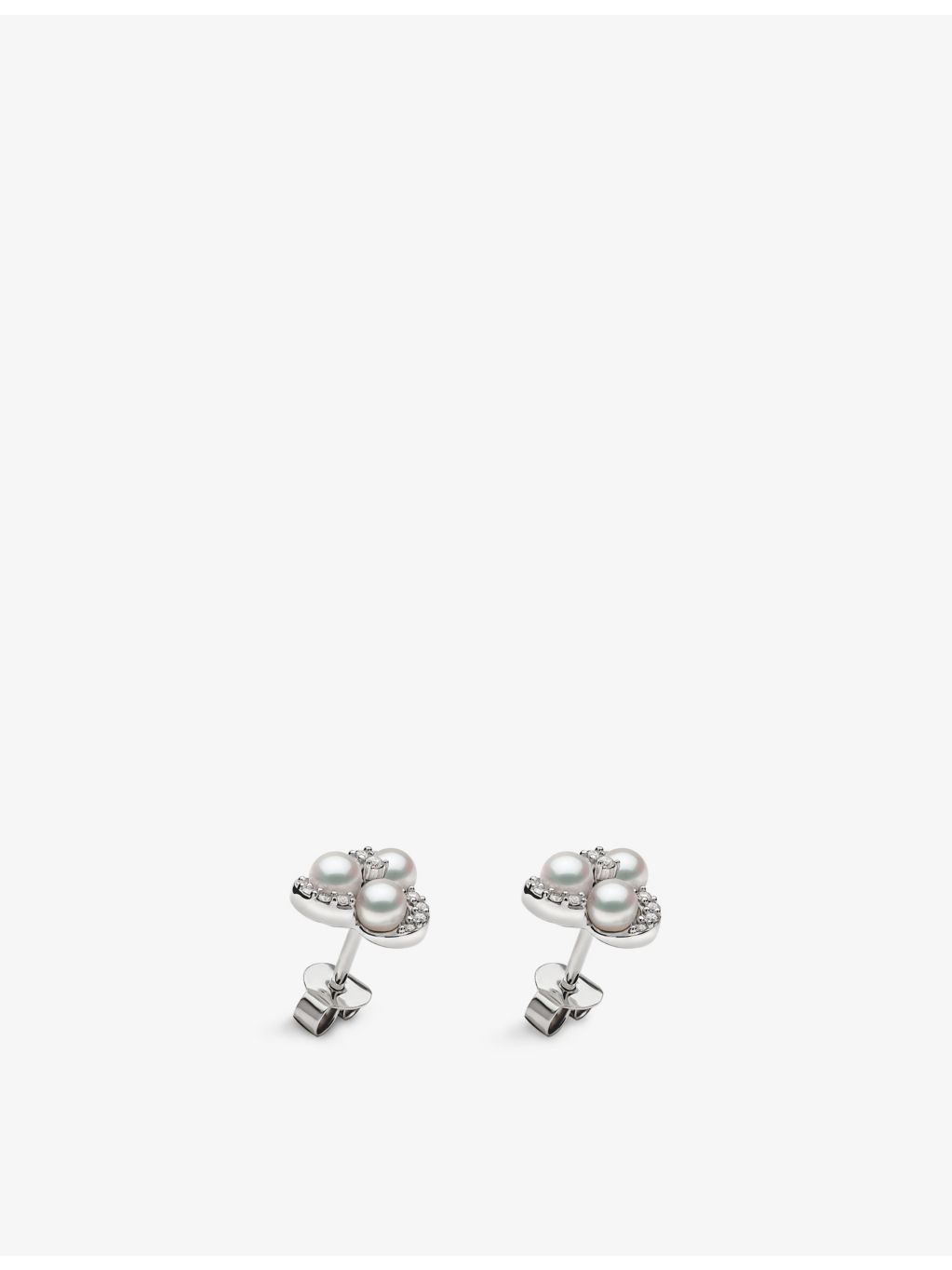Yoko London Akoya pearl diamond earrings 0.13ct, imported from the UK