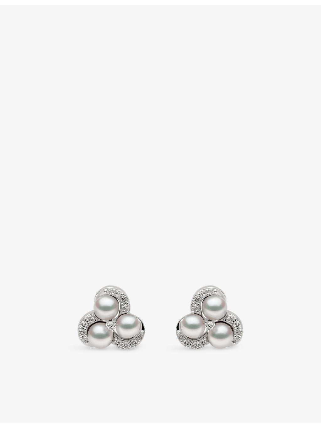 Yoko London Akoya pearl diamond earrings 0.13ct, imported from the UK