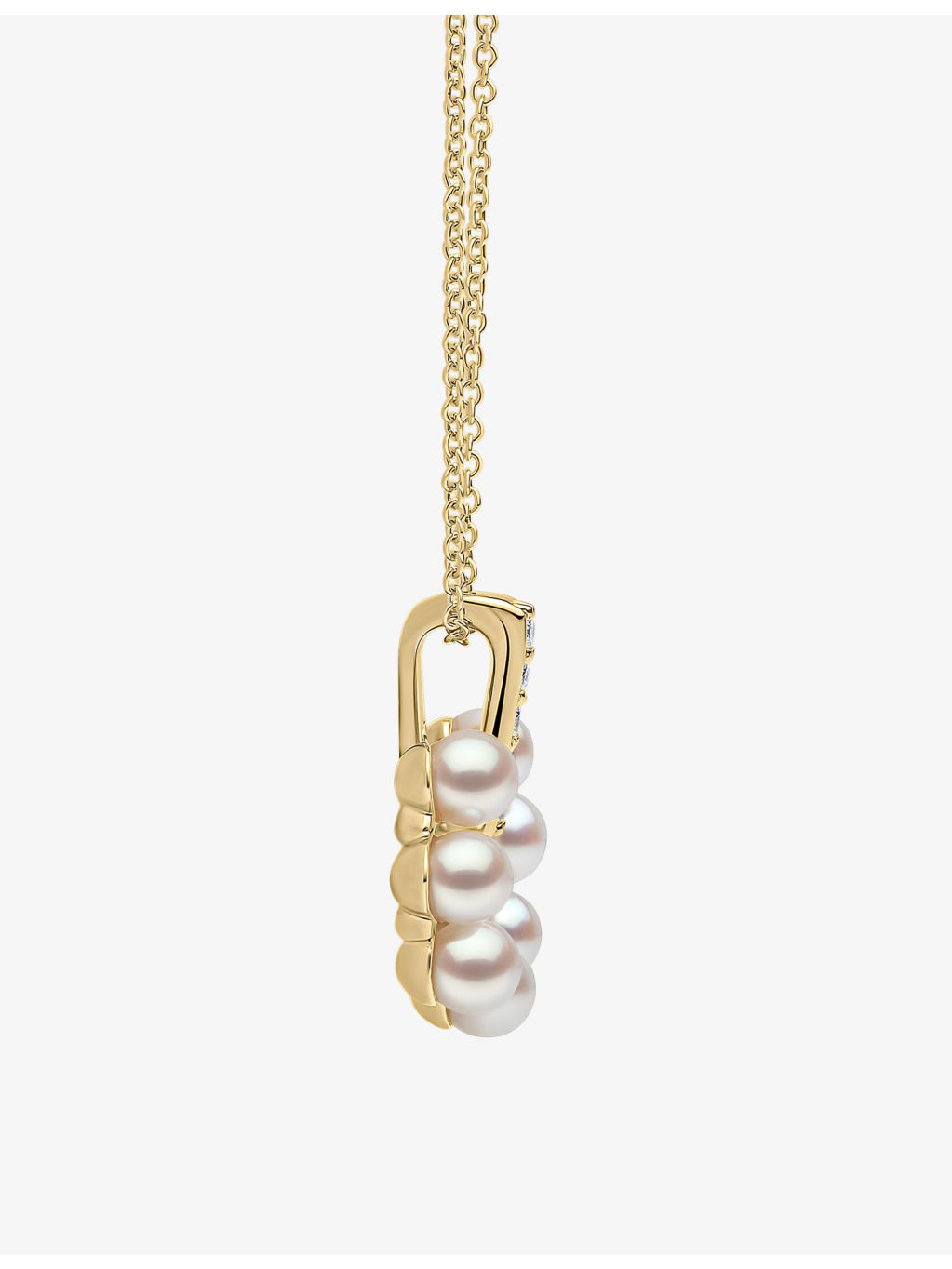 Yoko London diamond and Akoya pearl pendant necklace, imported from the UK