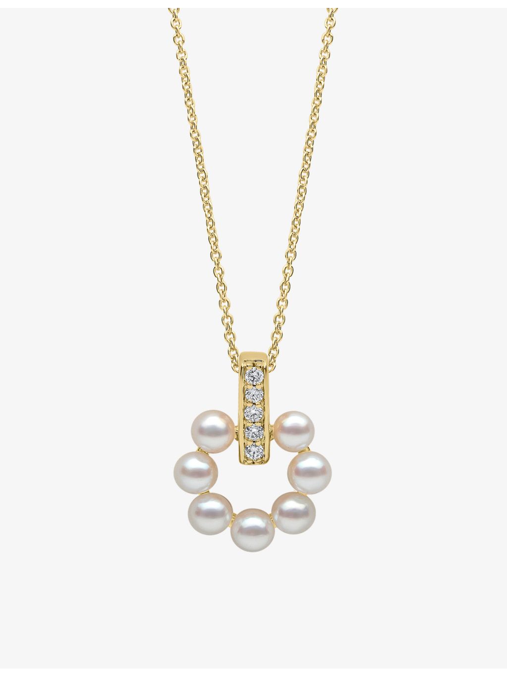 Yoko London diamond and Akoya pearl pendant necklace, imported from the UK