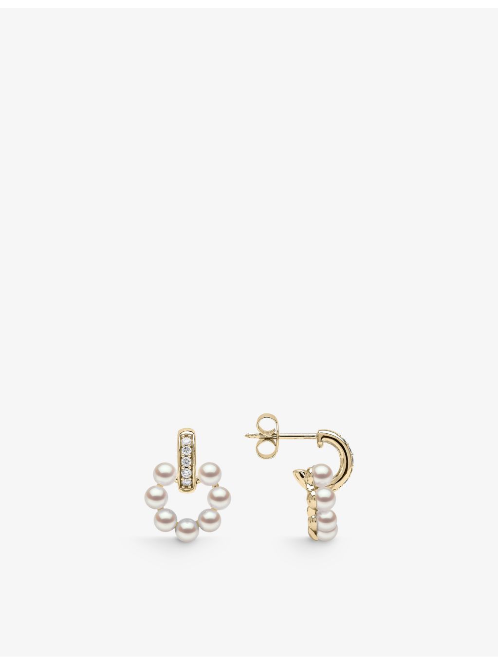 Yoko London diamond and pearl drop earrings 18ct gold - British product