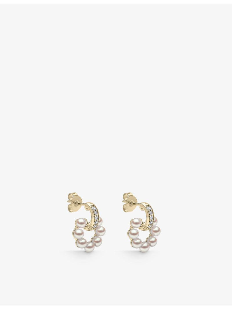 Yoko London diamond and pearl drop earrings 18ct gold - British product