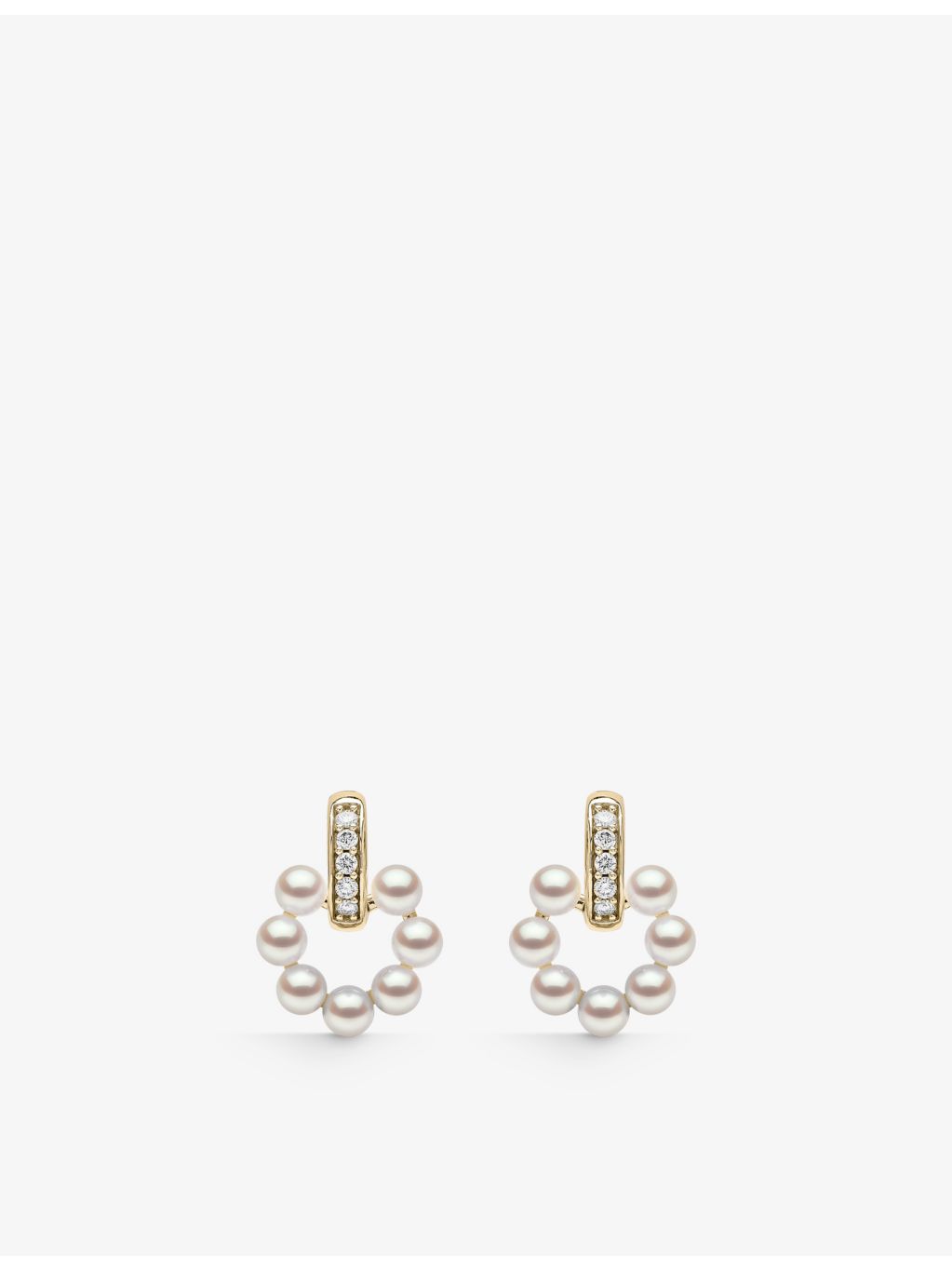 Yoko London diamond and pearl drop earrings 18ct gold - British product