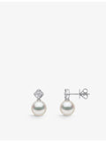 Yoko London pearl stud earrings 0.36ct diamond, imported from the UK