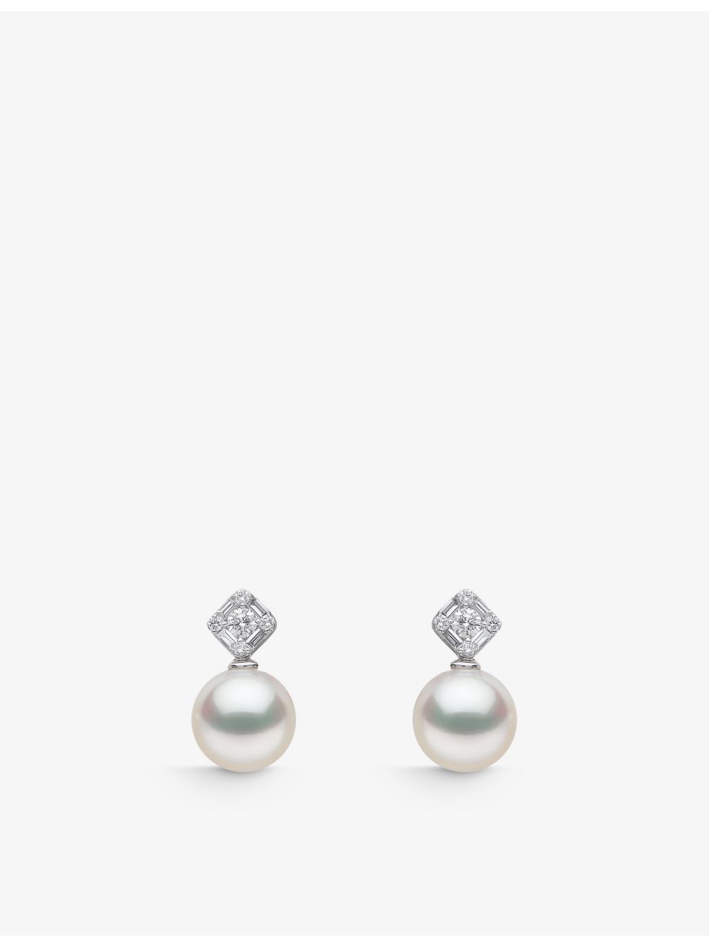 Yoko London pearl stud earrings 0.36ct diamond, imported from the UK