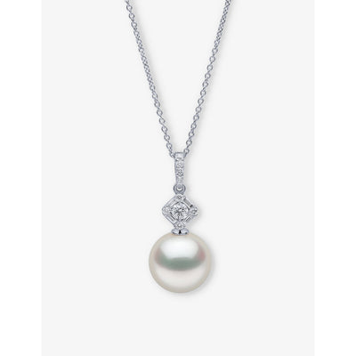 selfridges Yoko London Starlight 18ct White Gold South Sea Pearl Diamond Pendant Necklace 0.22ct 40.5-45.7cm- Buy online at McGrocer