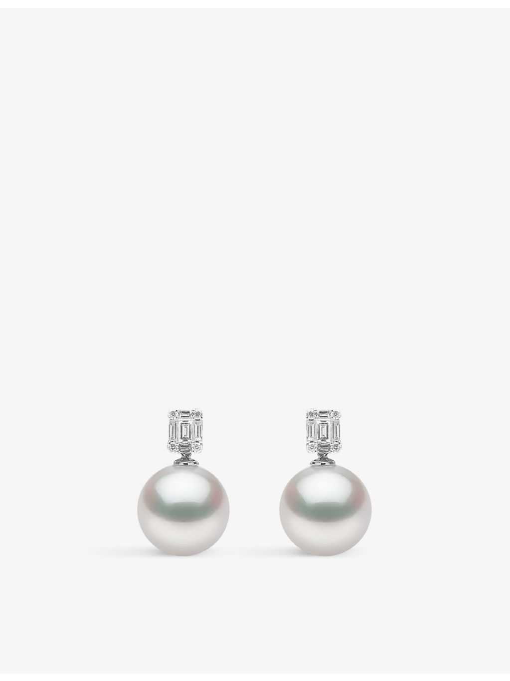 Yoko London pearl and diamond stud earrings 18ct gold (British brand)