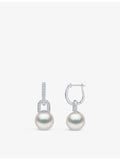Yoko London South Sea pearl diamond earrings 18ct white gold (British brand)