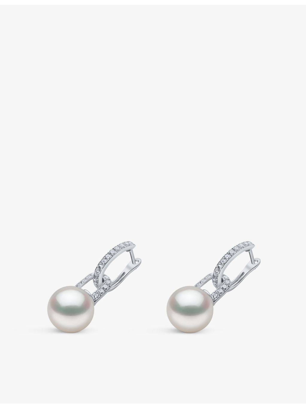 Yoko London South Sea pearl diamond earrings 18ct white gold (British brand)