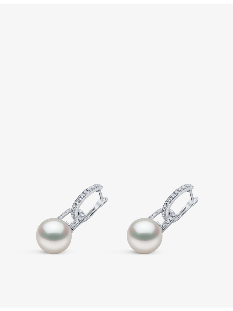 Yoko London South Sea pearl diamond earrings 18ct white gold (British brand)