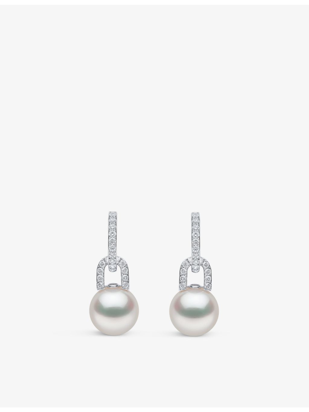 Yoko London South Sea pearl diamond earrings 18ct white gold (British brand)