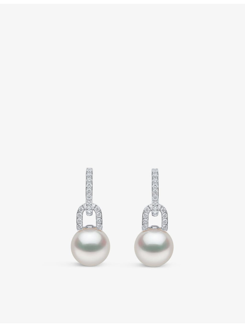 Yoko London South Sea pearl diamond earrings 18ct white gold (British brand)